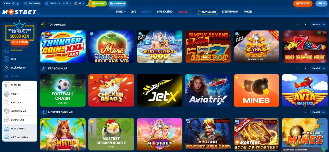 Live казино Mostbet